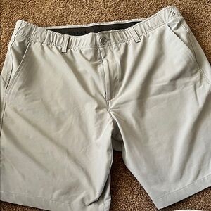 Under Armour Light Gray Flat-Front Golf Shorts